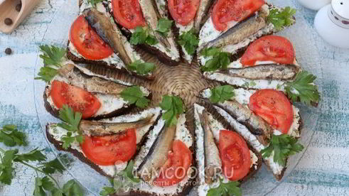 бутерброды со шпротами и творожным сыром