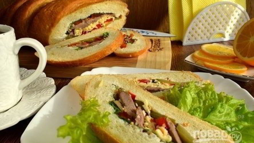 Рецепт фаршированный батон