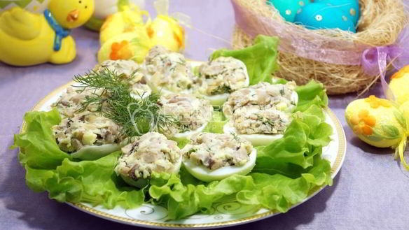 Рецепт Яйца фаршированные грибами