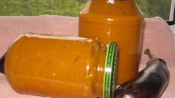 Рецепт Баклажанная икра из запеченных баклажан и перцев