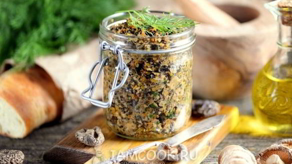 Рецепт Грибная икра из сушеных и свежих грибов