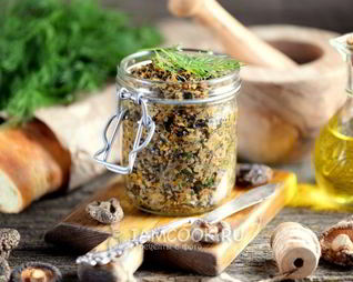 Грибная икра из сушеных и свежих грибов