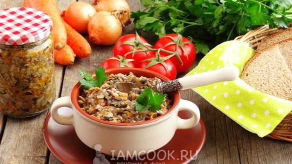 Рецепт Грибная икра из вареных грибов