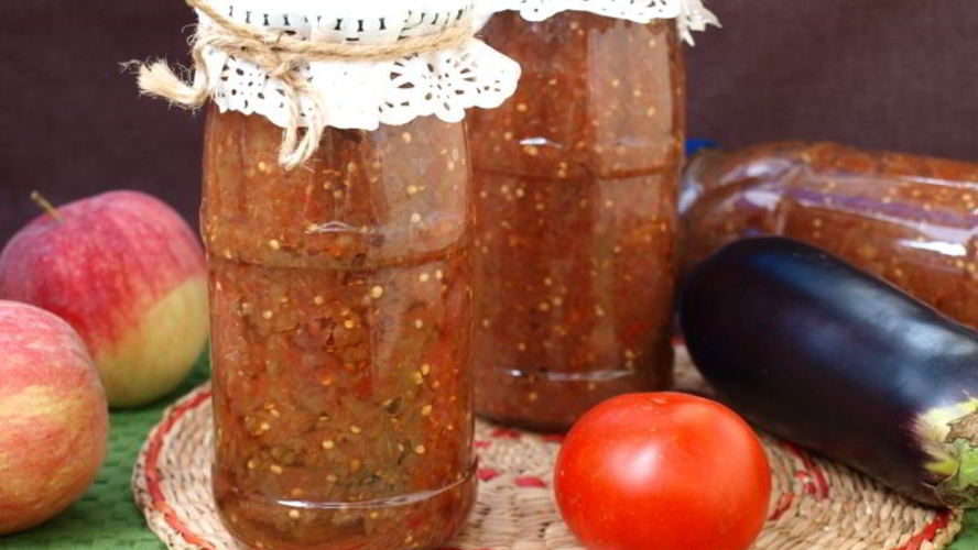 Рецепт икра из баклажанов с яблоками