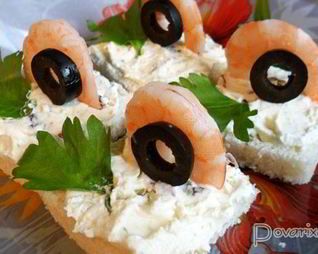 Канапе с креветками