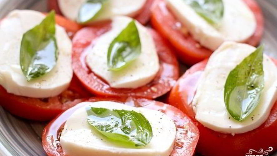 Рецепт капрезе с моцареллой