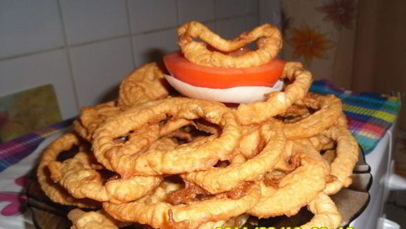 Рецепт Луковые колечки в кляре Золотистые