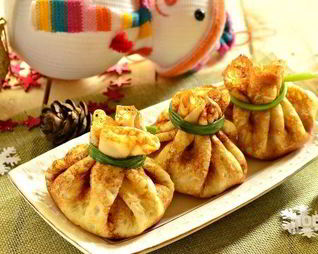 Новогодняя закуска Мешочки Деда Мороза