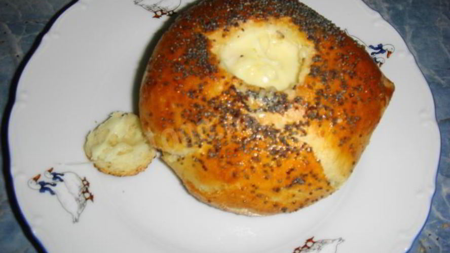 Рецепт булка с омлетом и маком