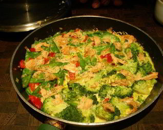 Фриттата с брокколи и копченым лососем