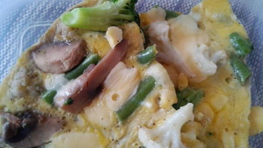 Рецепт фриттата с грибами и цветной капустой