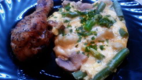 фриттата с грибами и цветной капустой