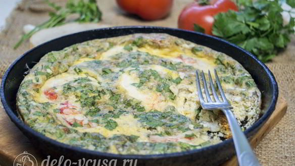 Рецепт Фриттата с креветками