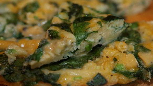 Рецепт Фриттата с макаронами и шпинатом