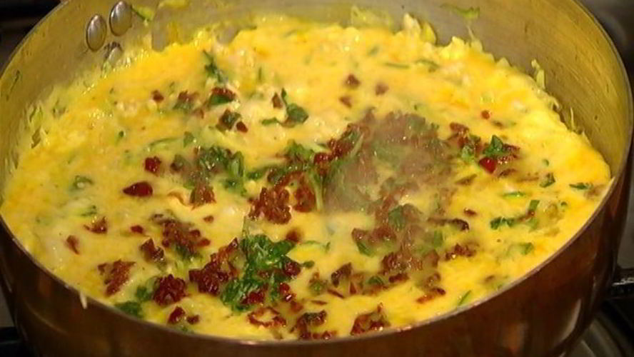 Рецепт фриттата с начинкой из курицы и овощей