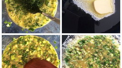 омлет с кабачками и зеленью