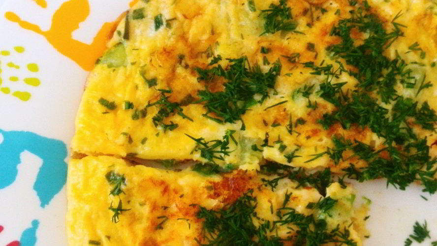 Рецепт омлет с кабачком и плавленым сыром