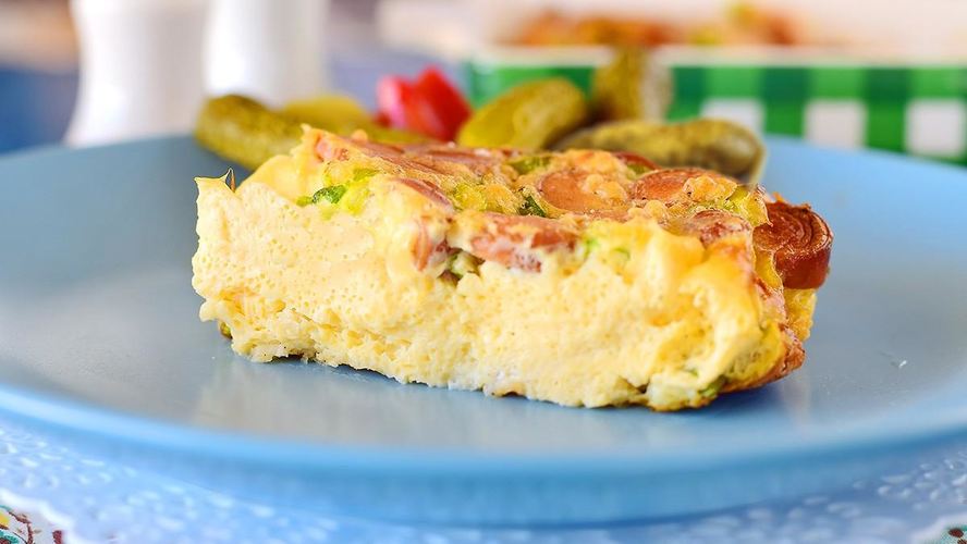 Рецепт омлет с колбасой в духовке