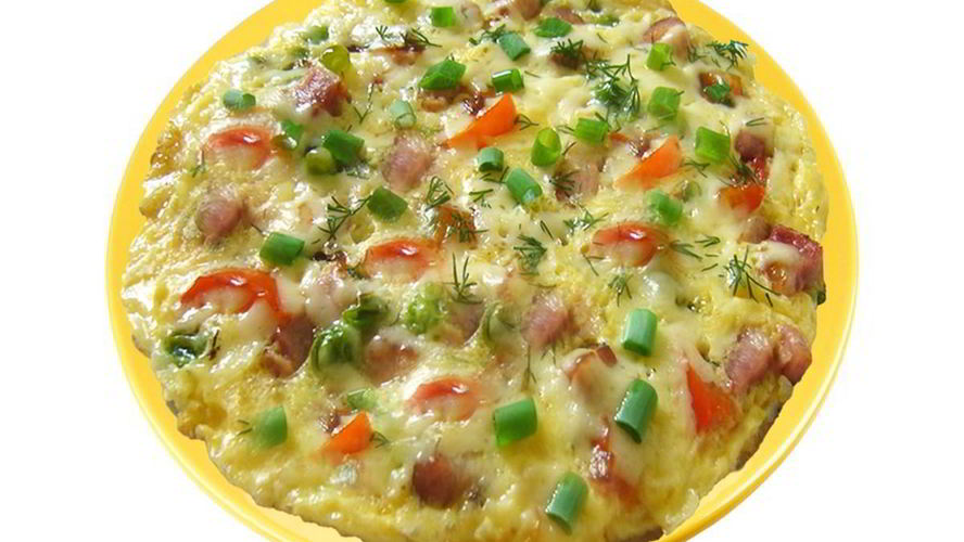 Рецепт омлет с колбасой