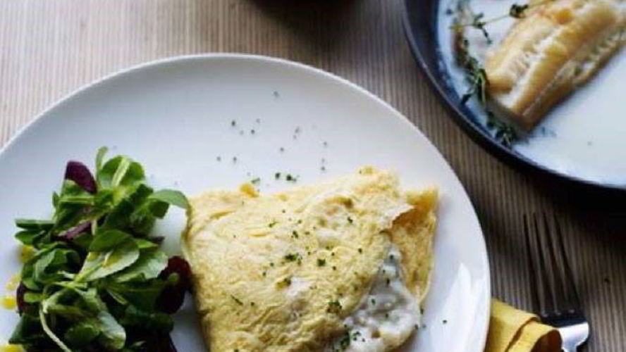 Рецепт омлет с копченой пикшей