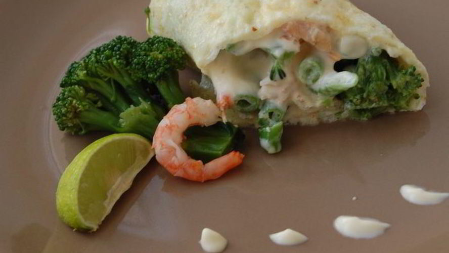 Рецепт омлет с креветками