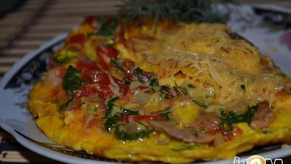 Рецепт Омлет с овощами и курицей