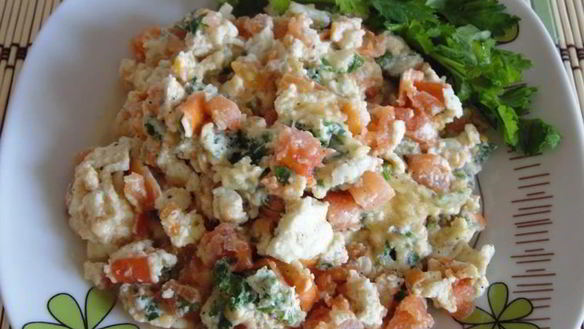 Рецепт Омлет с помидорами в микроволновке