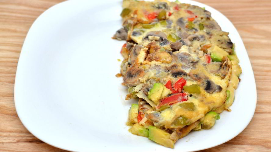 Рецепт омлет с сыром и овощами