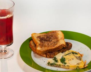 Омлет с вешенками и камамбером