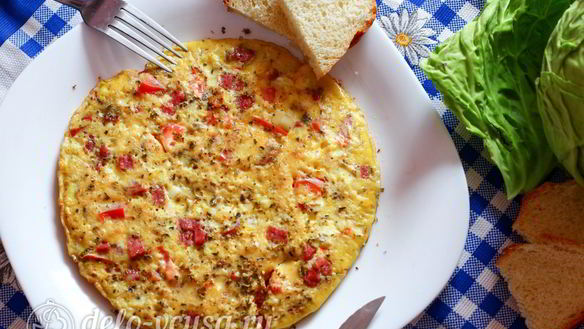 Рецепт Омлет с ветчиной и сыром