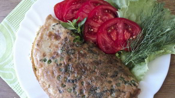 Рецепт Омлет с зеленым горошком