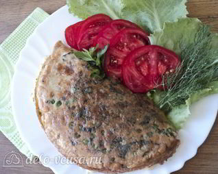 Омлет с зеленым горошком