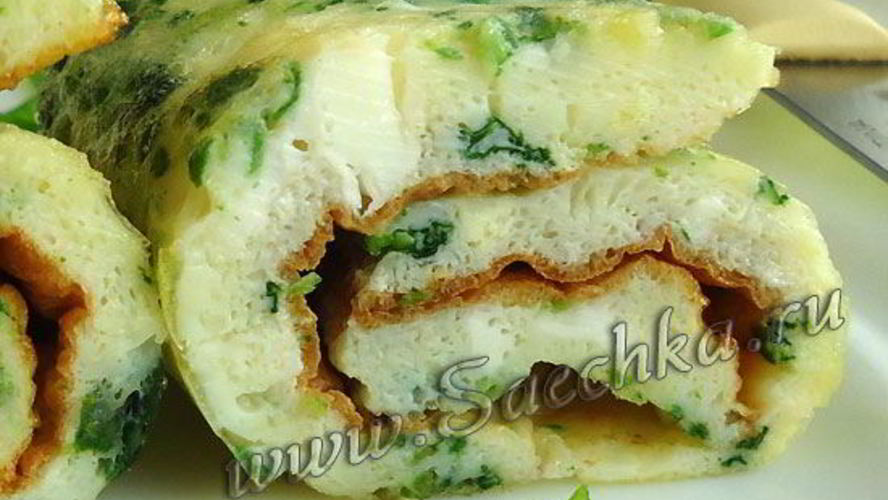 Рецепт омлет с зеленью