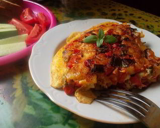 Сытный омлет