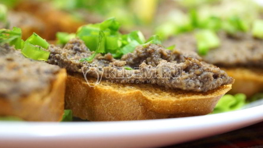 Рецепт паштет из куриной печени с грибами