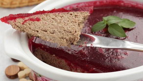 Рецепт Паштет из утиной печени с клюквенным желе