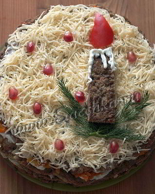 Печеночный торт из говяжьей печени