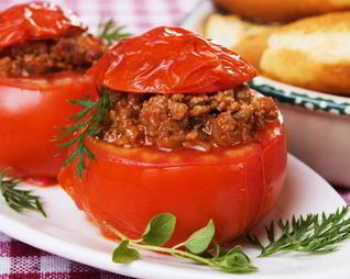 Помидоры фаршированные мясом и грибами