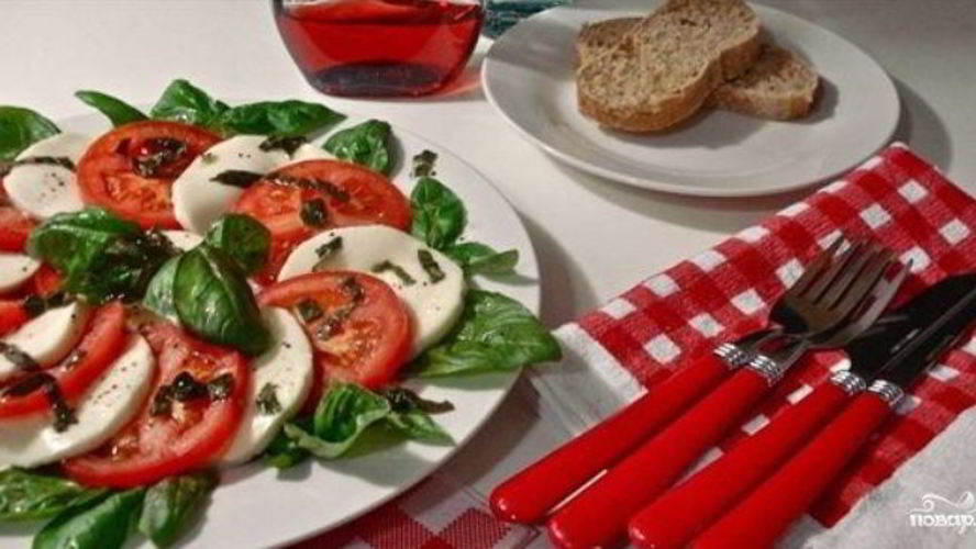Рецепт помидоры с сыром моцарелла