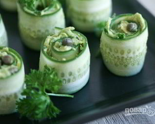 Праздничная закуска из авокадо и огурца