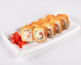 Горячие роллы с семгой и болгарским перцем