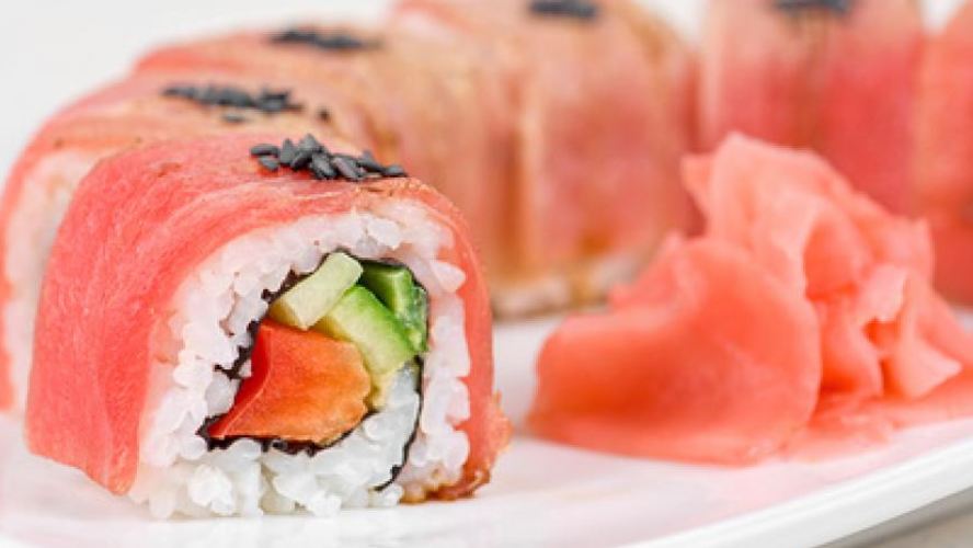 Рецепт роллы из тунца, перца, авокадо и огурца