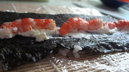 роллы с креветками