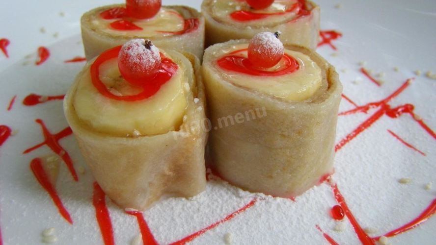 Рецепт сладкие суши роллы с бананами
