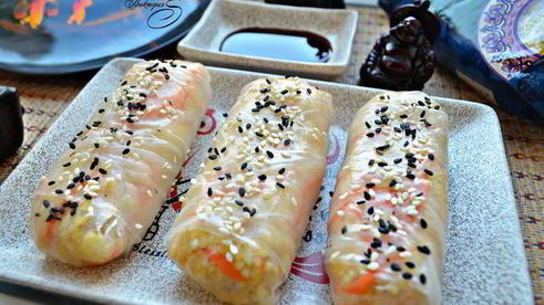 спринг-роллы с кускусом и овощами