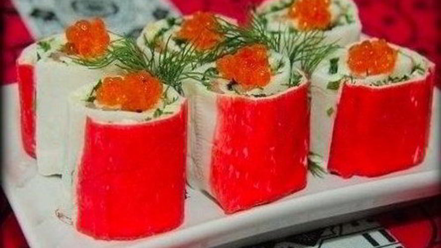 Рецепт закусочные роллы из крабовых палочек