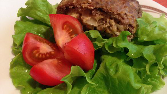 Рецепт Мясной рулет из фарша с грибами