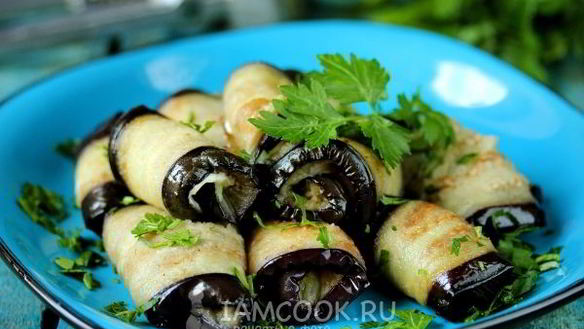 Рецепт Острые рулетики из баклажанов