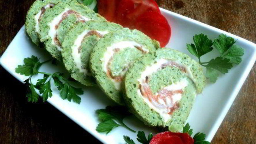 Рецепт рулет из брокколи с семгой