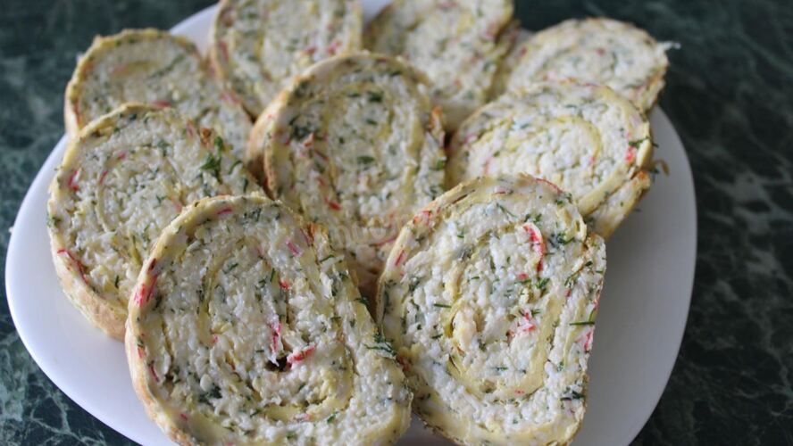 Рецепт рулет из крабовых палочек